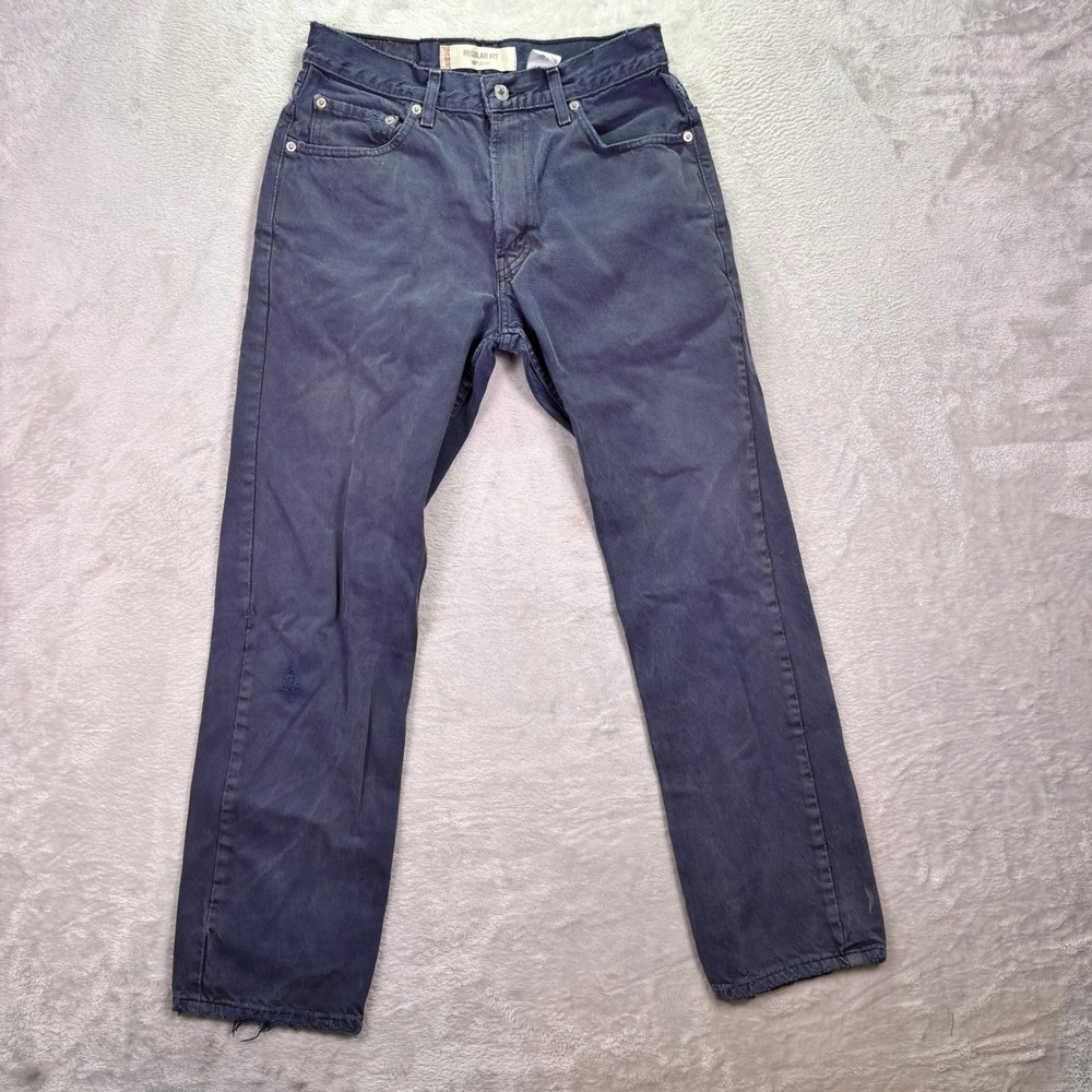 Levi's Mens 505 Regular Fit Jeans Blue 30x30 Vintage Distressed Straight Denim